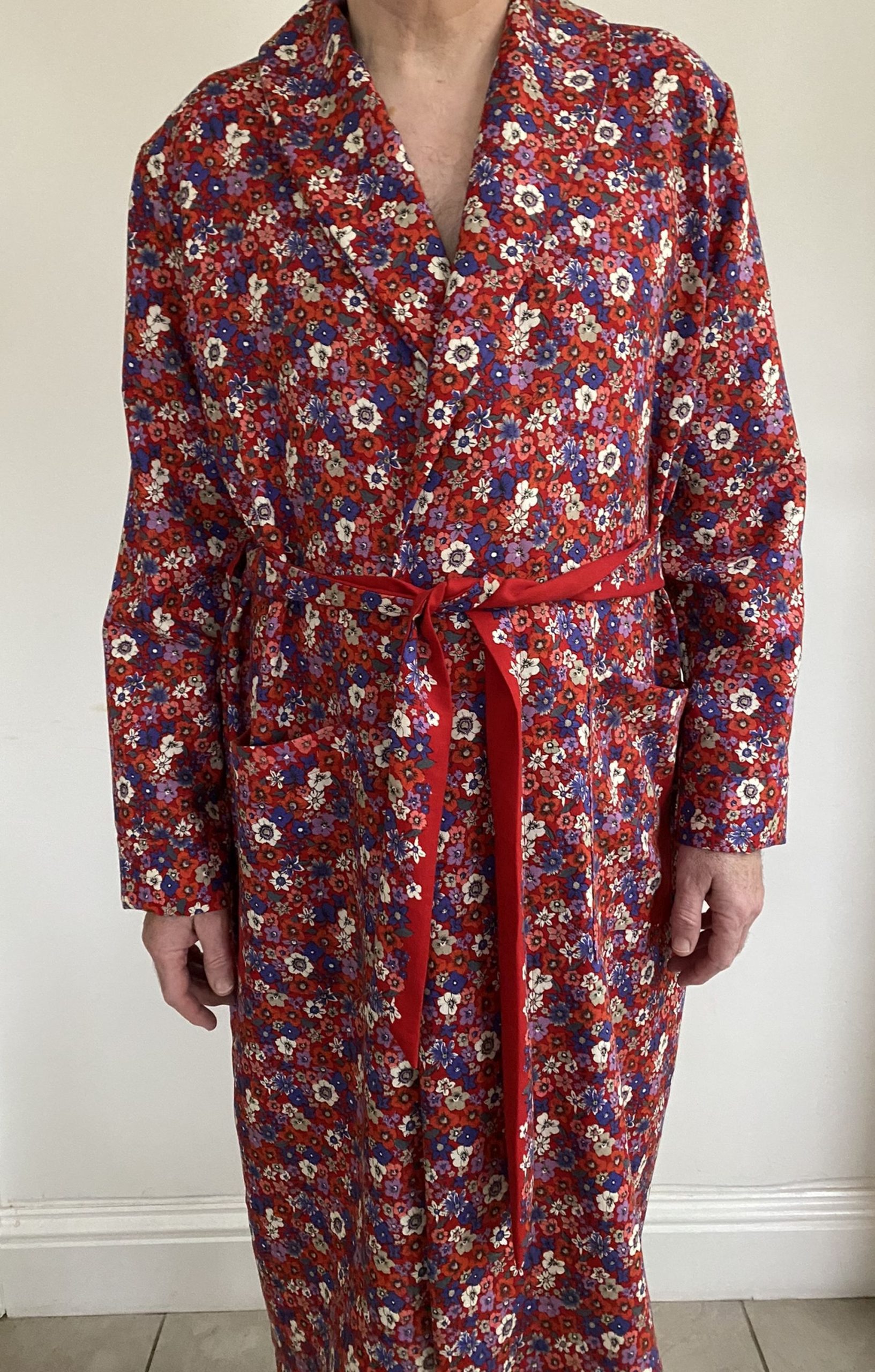 Red Cowboy Robe Robe in vintage red paisley Italian wool-cotton blend - medium only ...