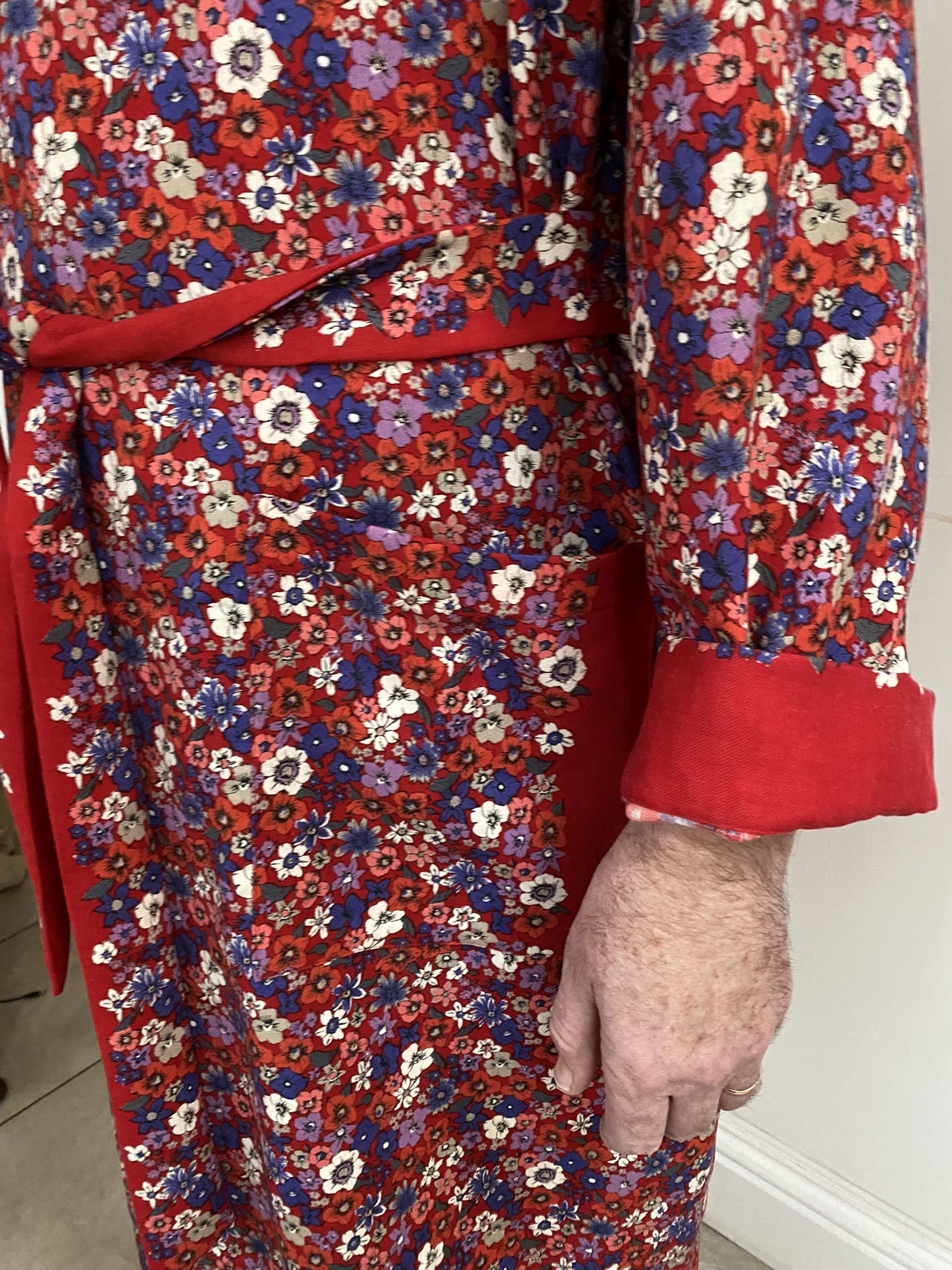 Red Cowboy Robe Robe in vintage red paisley Italian wool-cotton blend - medium only ...