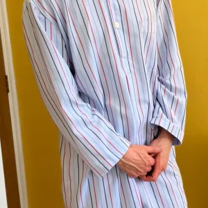 Soft cotton striped men's nightshirt - small only