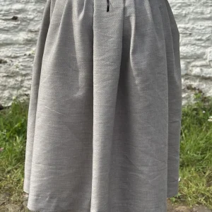 Ladies long skirt in grey wool-linen mix - made to order